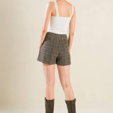 ETERNAL DEVOTION PLAID SKORT