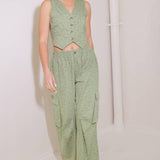 DRIFTING CURRENTS OLIVE WOVEN PANTS