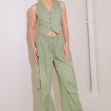DRIFTING CURRENTS OLIVE WOVEN PANTS
