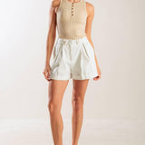 LOVE LETTERS WHITE WOVEN SHORT