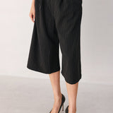 PARK AVENUE PINSTRIPE WOVEN CULOTTE PANTS