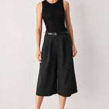 PARK AVENUE PINSTRIPE WOVEN CULOTTE PANTS