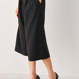 PARK AVENUE PINSTRIPE WOVEN CULOTTE PANTS