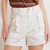 SIMPLY MINE CREAM WOVEN SHORT