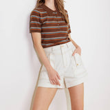 SIMPLY MINE CREAM WOVEN SHORT