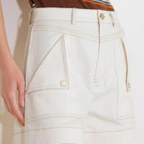 SIMPLY MINE CREAM WOVEN SHORT