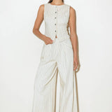 COFFEE RUN STRIPED WOVEN PANTS