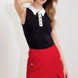 MELTED MARSHMALLOW RED WOVEN SKORT