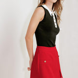 MELTED MARSHMALLOW RED WOVEN SKORT