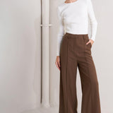 MONDAY FLOW BROWN WOVEN PANTS