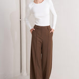 MONDAY FLOW BROWN WOVEN PANTS