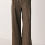 BISTRO BROWN WOVEN WIDE LEG PANT