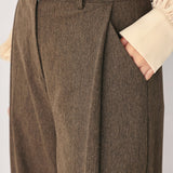 BISTRO BROWN WOVEN WIDE LEG PANT