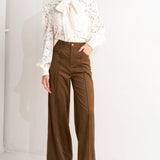 BROWN SUGAR FAUX SUEDE PANTS