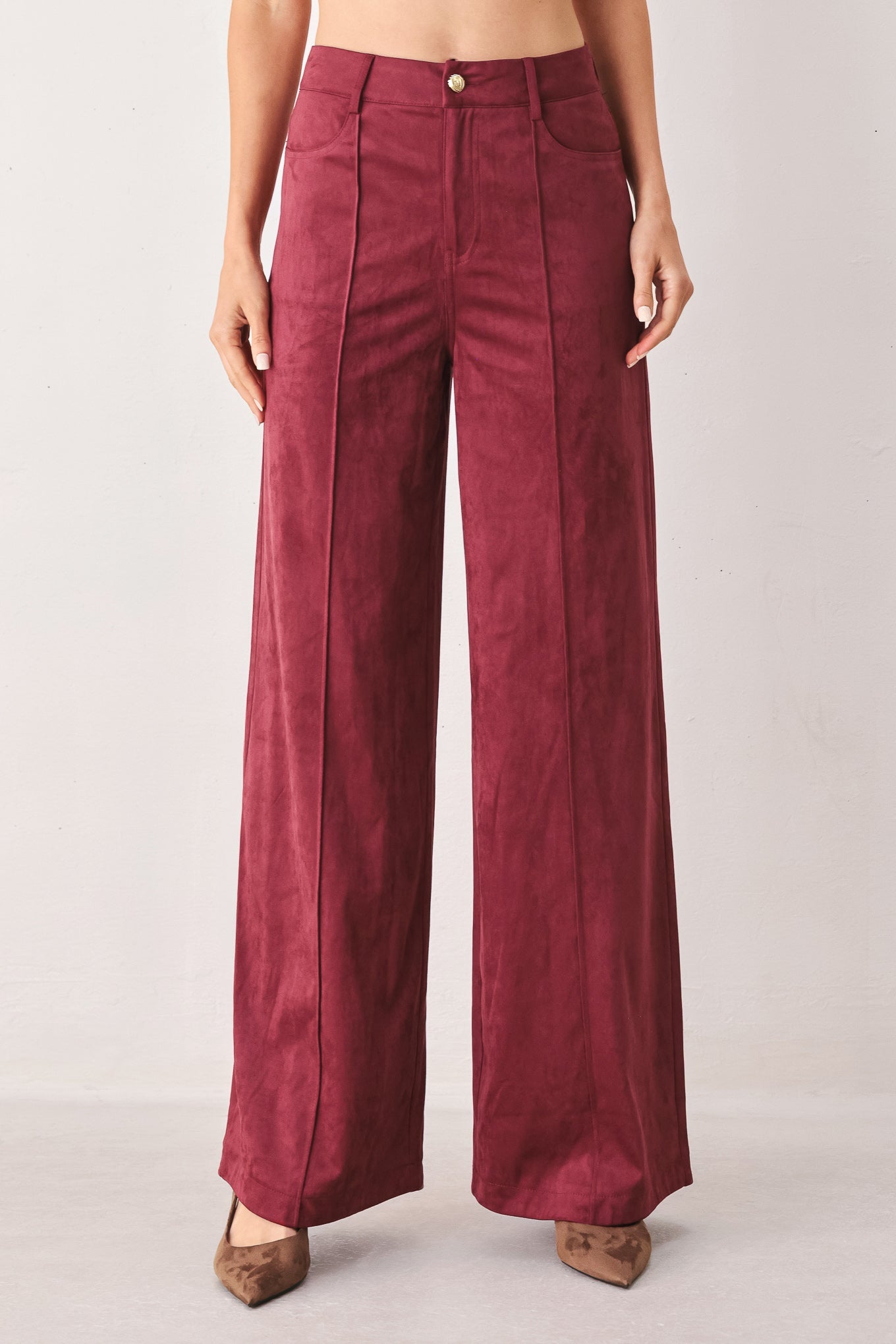 BROWN SUGAR FAUX SUEDE PANTS
