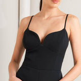 PRISTINE EDGE BLACK WOVEN JUMPSUIT