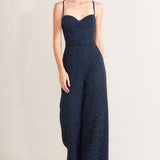 EVENING MUSE WOVEN LACE JUMPSUIT