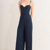 EVENING MUSE WOVEN LACE JUMPSUIT