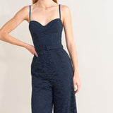 EVENING MUSE WOVEN LACE JUMPSUIT