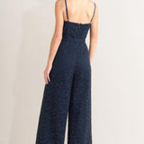EVENING MUSE WOVEN LACE JUMPSUIT