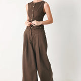 BROWN SUGAR STATEMENT WOVEN PANTS