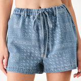 VINTAGE BANDANA DENIM SHORTS