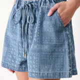 VINTAGE BANDANA DENIM SHORTS
