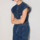 TRUE BLUE LOVE DENIM JUMPSUIT