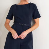 FOREVER FLATTERING NAVY WOVEN JUMPSUIT
