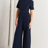FOREVER FLATTERING NAVY WOVEN JUMPSUIT