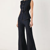 CONTRAST STITCH DENIM PANTS