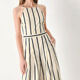 MONACO STRIPE WOVEN JUMPSUIT