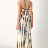 MONACO STRIPE WOVEN JUMPSUIT