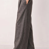 COCOA STRUCTURE BROWN WIDE-LEG PANTS
