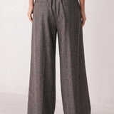 COCOA STRUCTURE BROWN WIDE-LEG PANTS