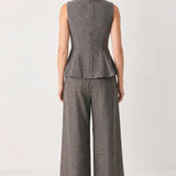 COCOA STRUCTURE BROWN WIDE-LEG PANTS