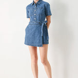 DAILY ROMANCE DENIM SKORT ROMPER