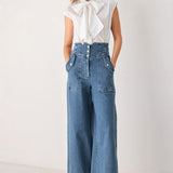 BRIAR BLUE FLARED DENIM PANTS