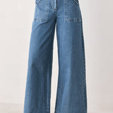 BRIAR BLUE FLARED DENIM PANTS