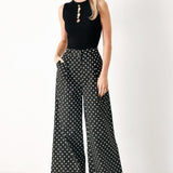 FOREVER CHIC POLKA WOVEN PANTS