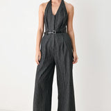 EXECUTIVE NOIR FLOW WOVEN JUMPSUIT