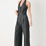 EXECUTIVE NOIR FLOW WOVEN JUMPSUIT