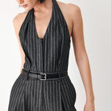 EXECUTIVE NOIR FLOW WOVEN JUMPSUIT