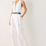 PRETTY MOMENT HALTER WOVEN JUMPSUIT