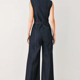 SLEEVELESS WORKWEAR DENIM JUMPSUIT
