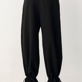 NOIR DRAWSTRING WOVEN PANTS