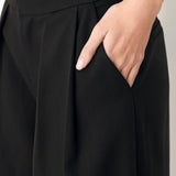 NOIR DRAWSTRING WOVEN PANTS