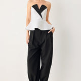 NOIR DRAWSTRING WOVEN PANTS