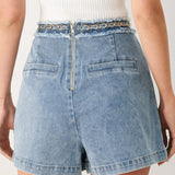SKYWARD LINKED DENIM CROP SKORT