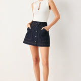 CHIC CHARM DENIM SKORT
